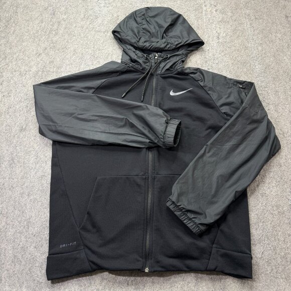 Nike Jacket Training Utility Full Zip Hoodie Men M Black - Picture 1 of 14